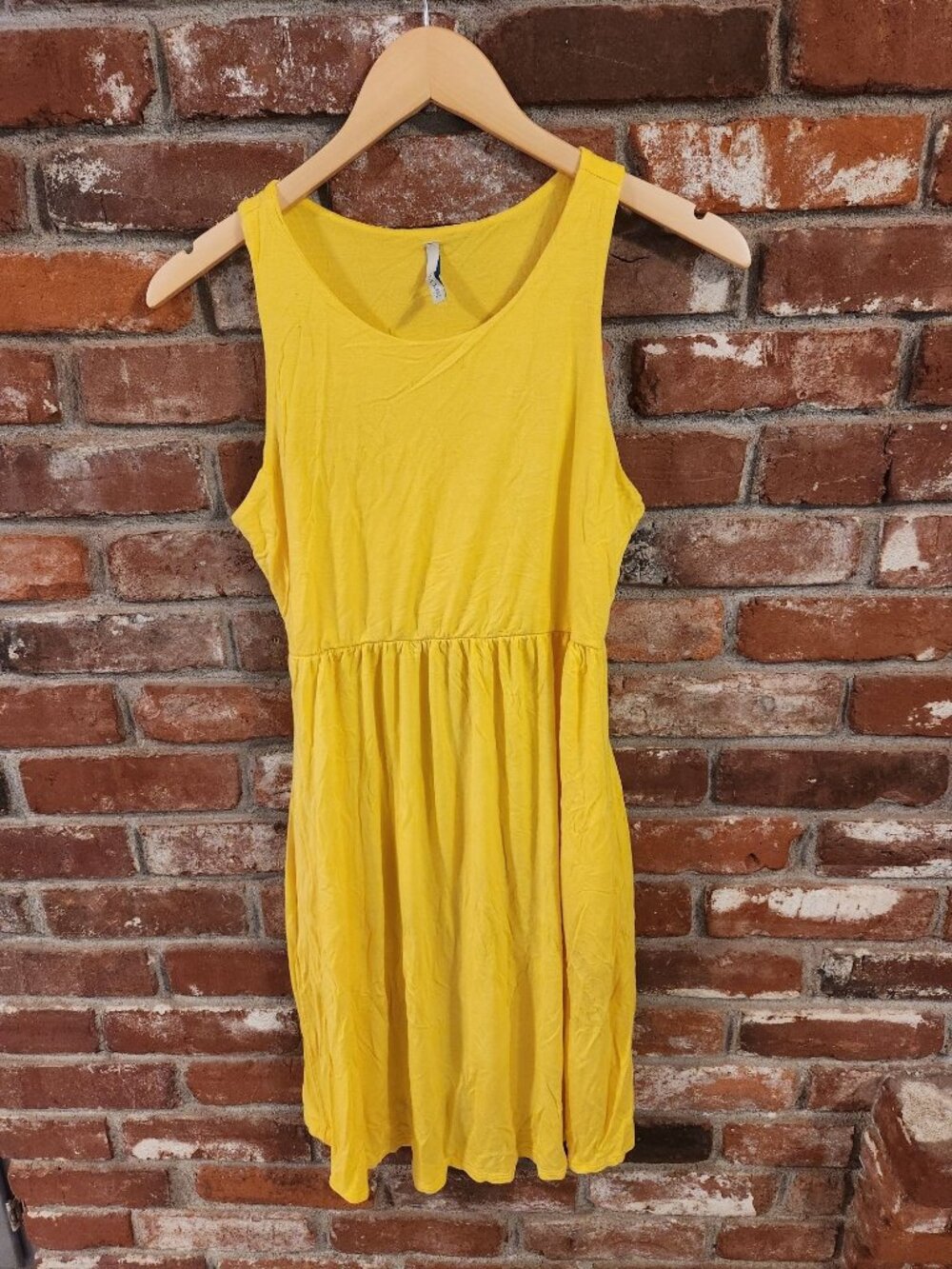 Bellamie Yellow Sleeveless Tank Babydoll Midi Dress